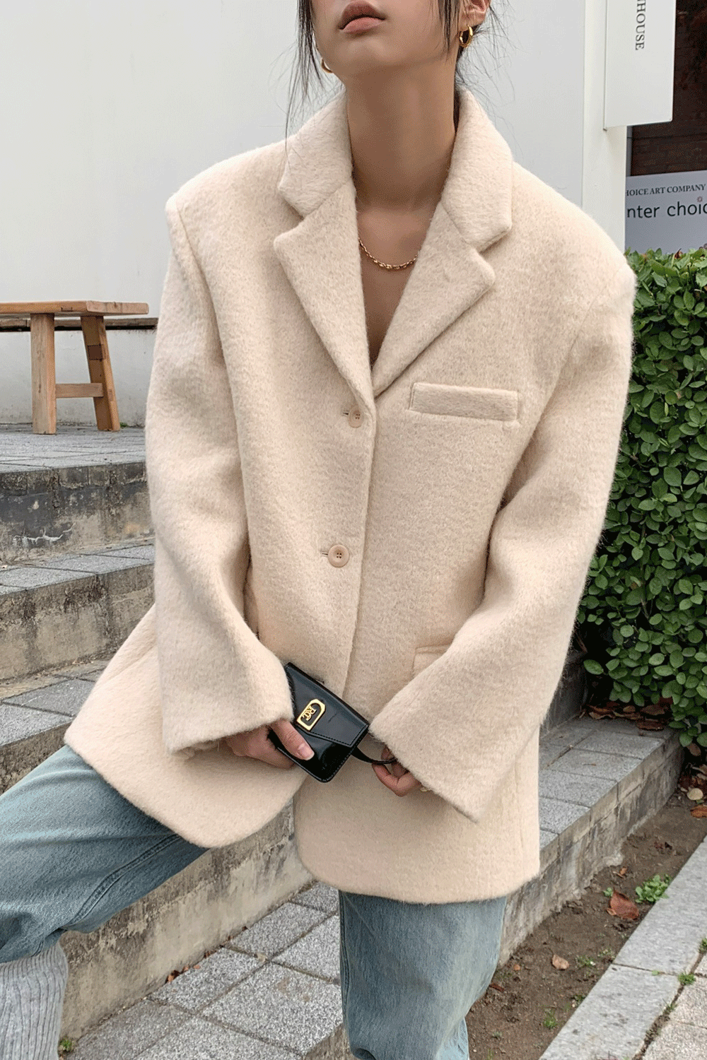 MARKEDLY PICK!) MOHAIR JACKET (CREAM)