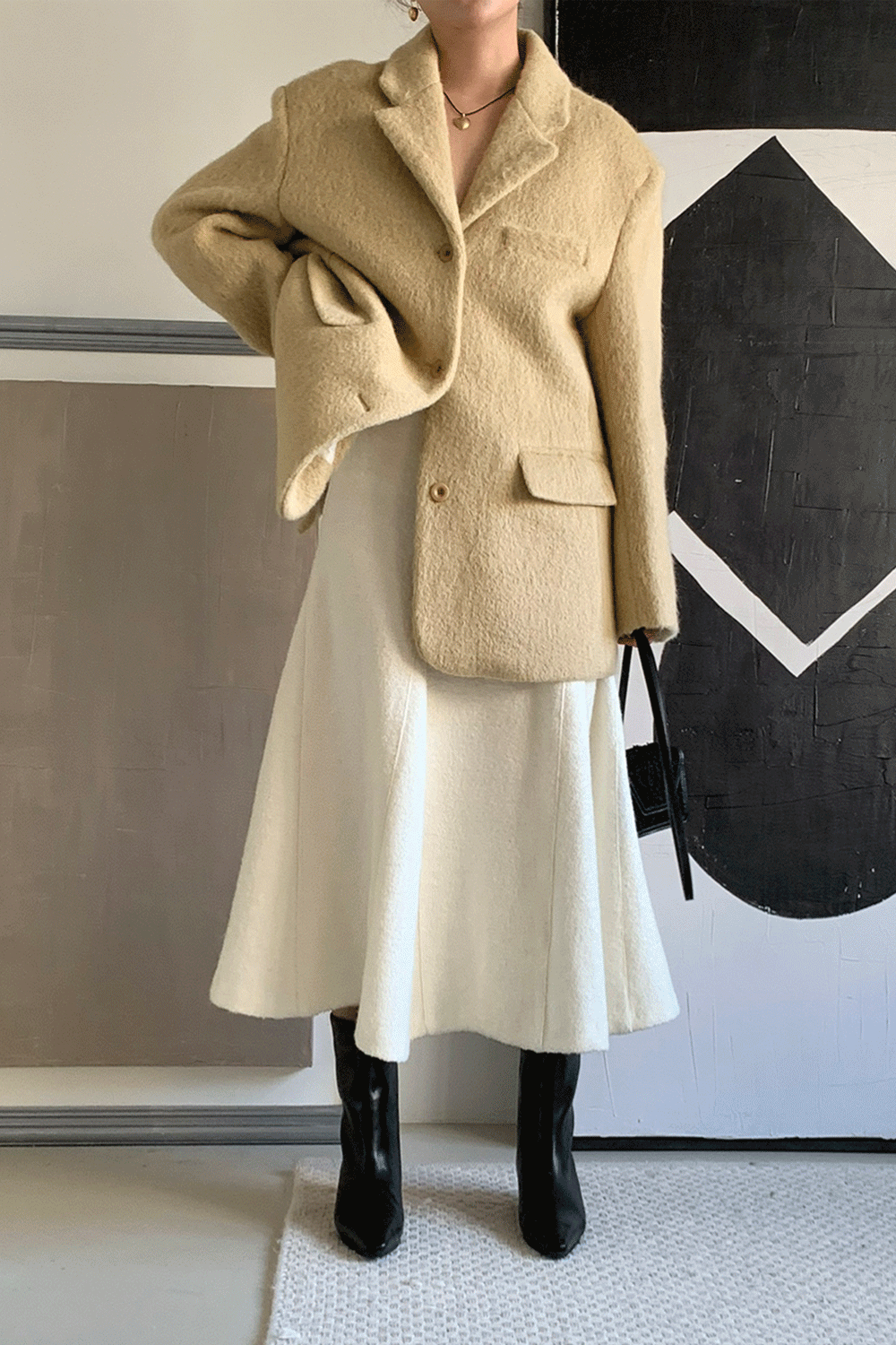 MARKEDLY PICK!) MOHAIR JACKET (YELLOW BEIGE)